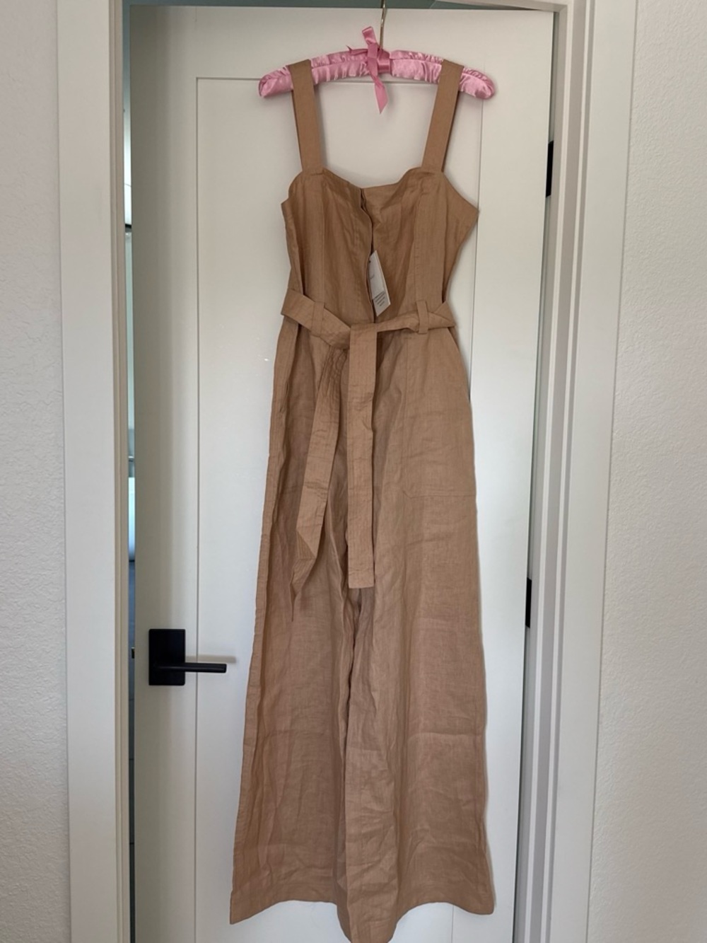 NWT A.L.C Peach Sleeveless Jumpsuit With Waist Tie 8